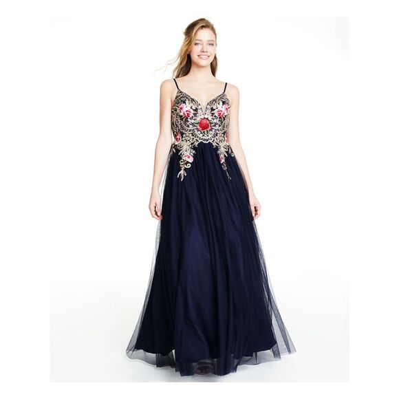 blondie nites embroidered dress Blondie Nites 4706Bn Long Prom Dress Lilac / 5 main image 0